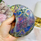 High Grade Large Labradorite Carved Moon Full of Flash 18.5cm