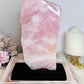 Natural Large Rose Quartz Chunky Slab on Timber Stand 1.53KG 24cm