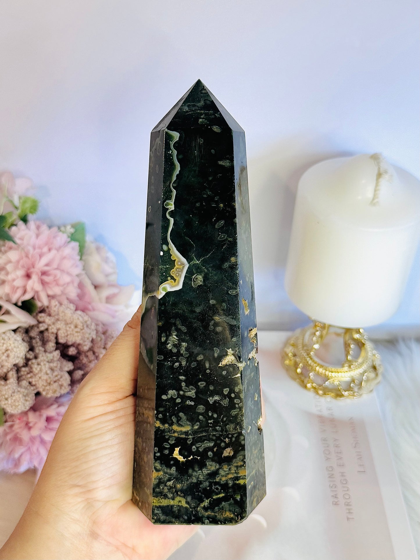 Incredible Large 19cm 621gram Ocean Jasper Tower