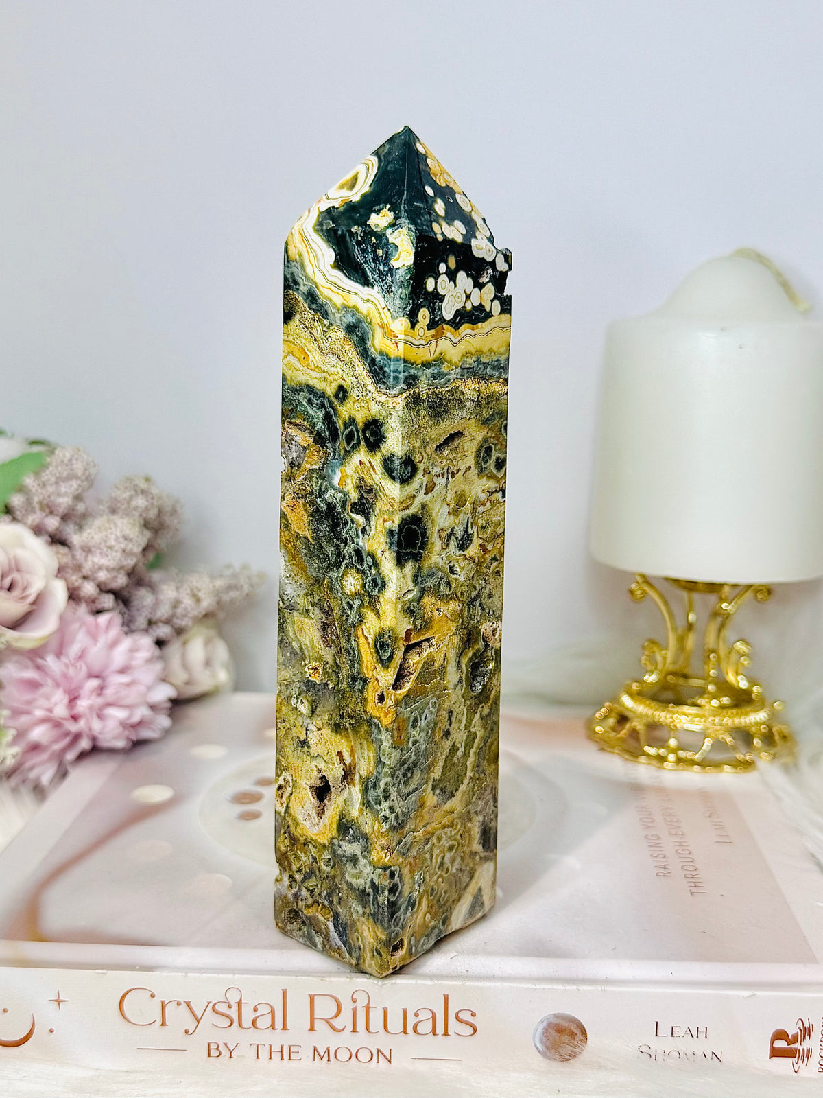 Large Orbicular Ocean Jasper Druzy Tower 18cm 531g