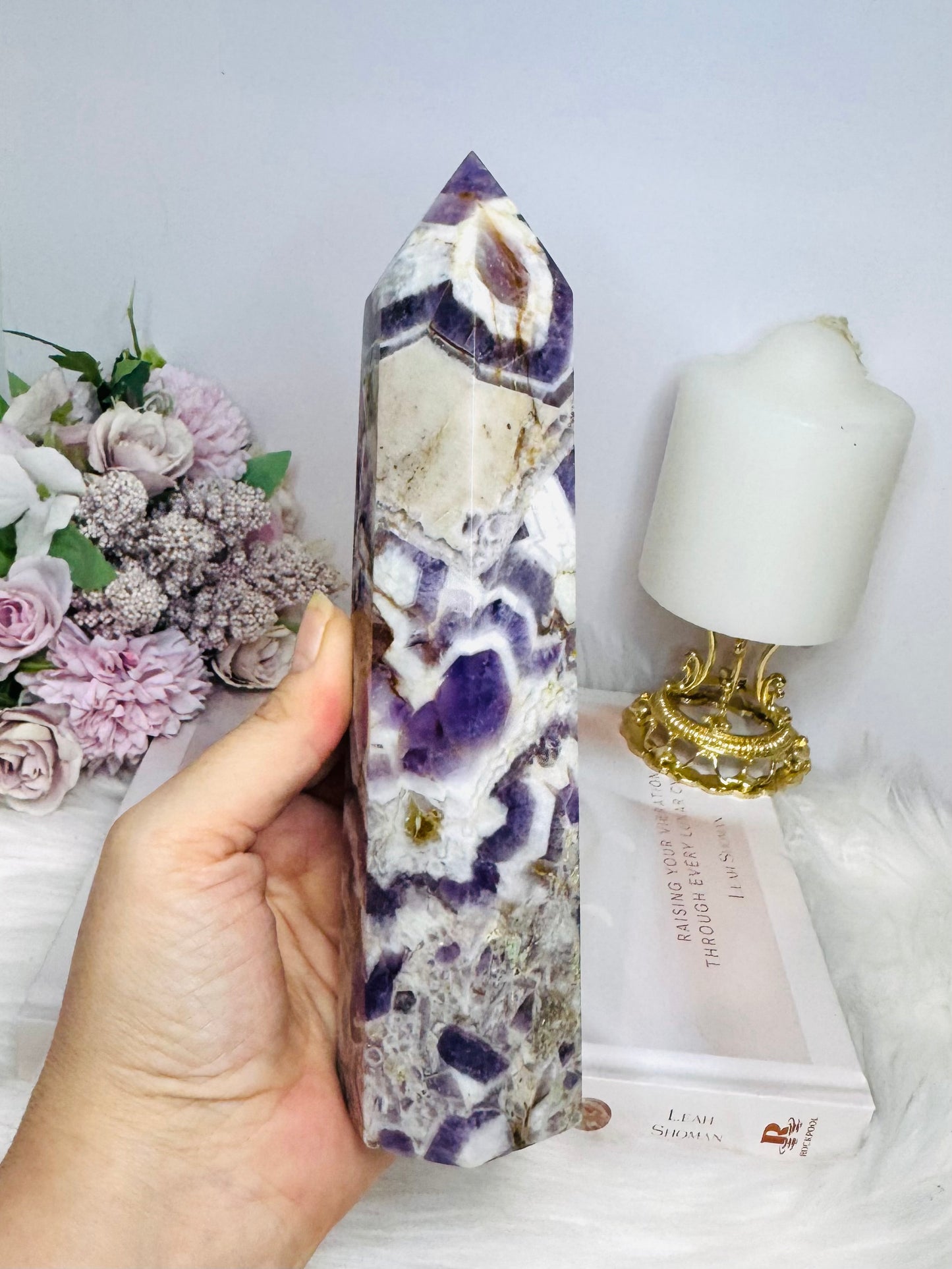 Large Dream | Chevron Amethyst Tower 20.5cm 742g