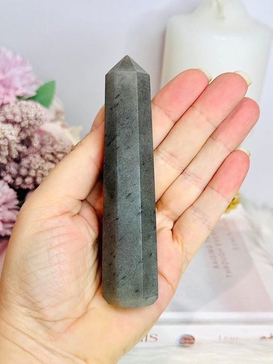 Grey Cloud Quartz Tower 11.5cm