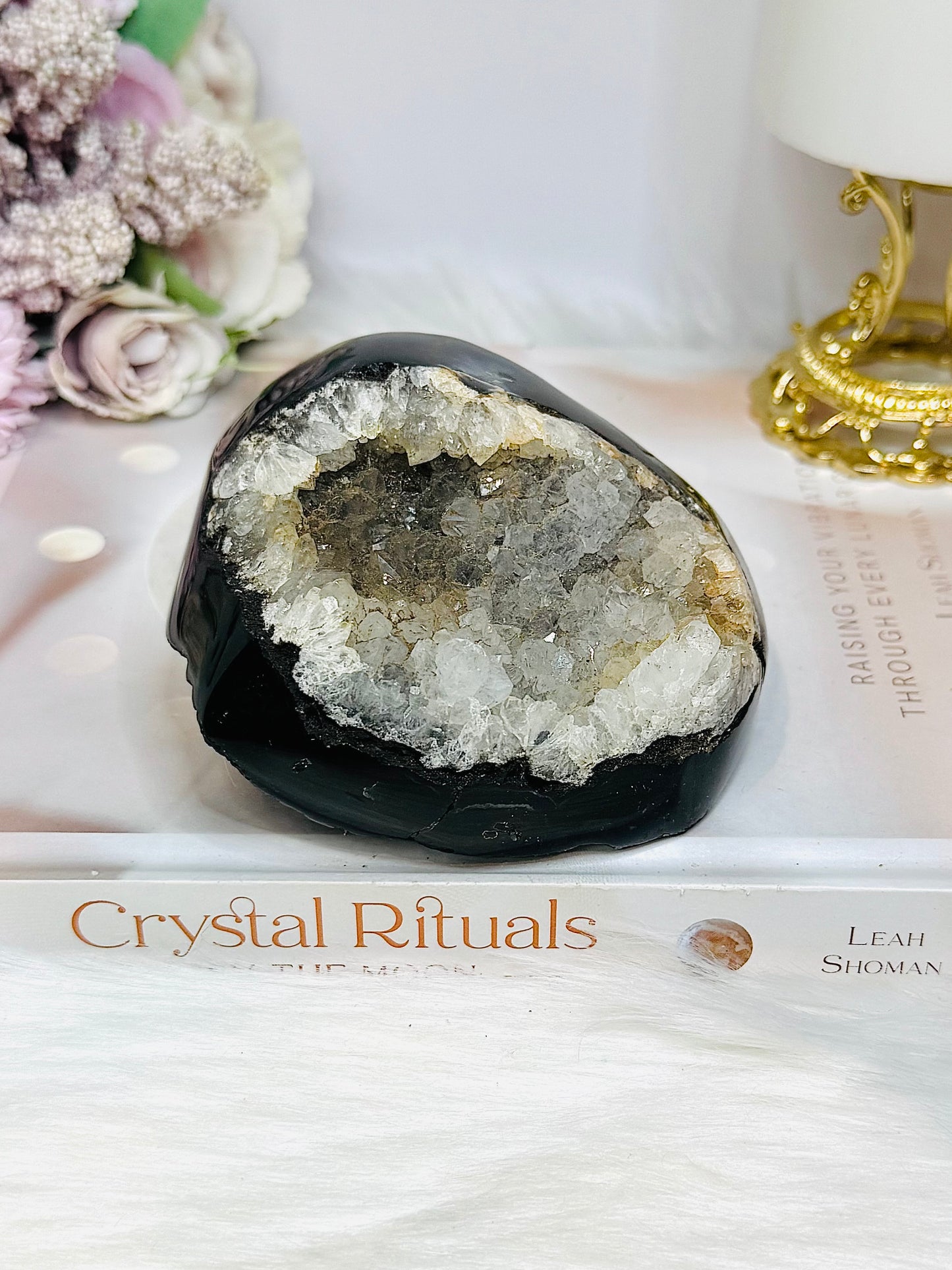 Black Druzy Agate Geode 10cm 469g