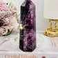 Stunning 13.5cm Purple Fluorite Chunky Tower 406grams