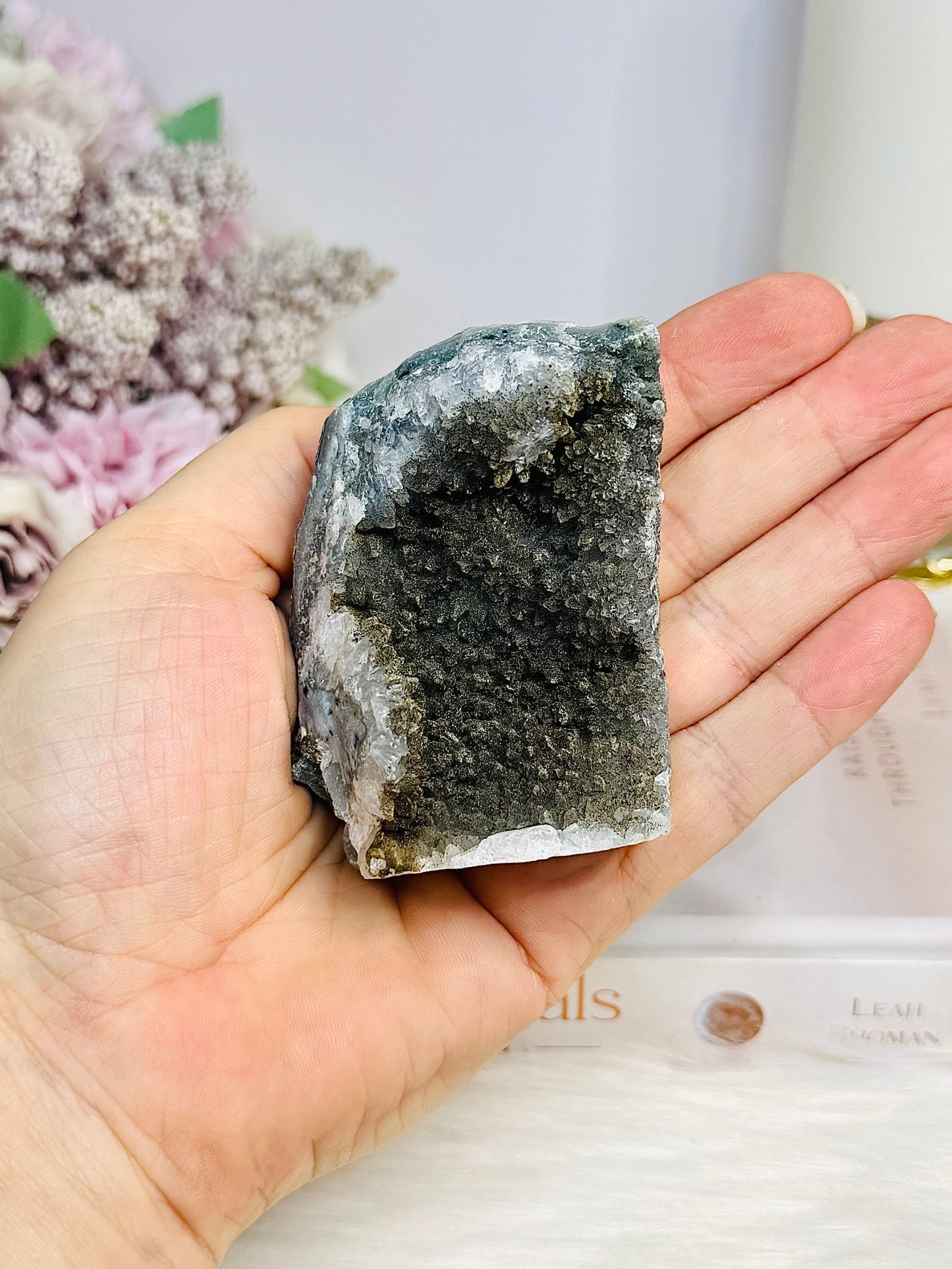 Natural Green Amethyst Cluster Freeform 7cm