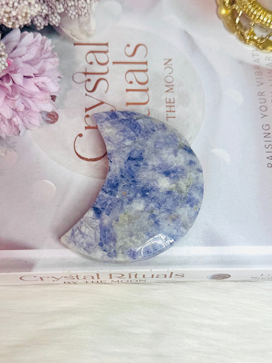 Purple Opalised Fluorite Moon 8cm