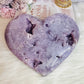 INCREDIBLE HUGE High Grade Druzy Pink Amethyst Carved Heart 21cm 1.74KG