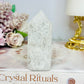 Fire & Ice / Crackle Clear Quartz Tower 8cm