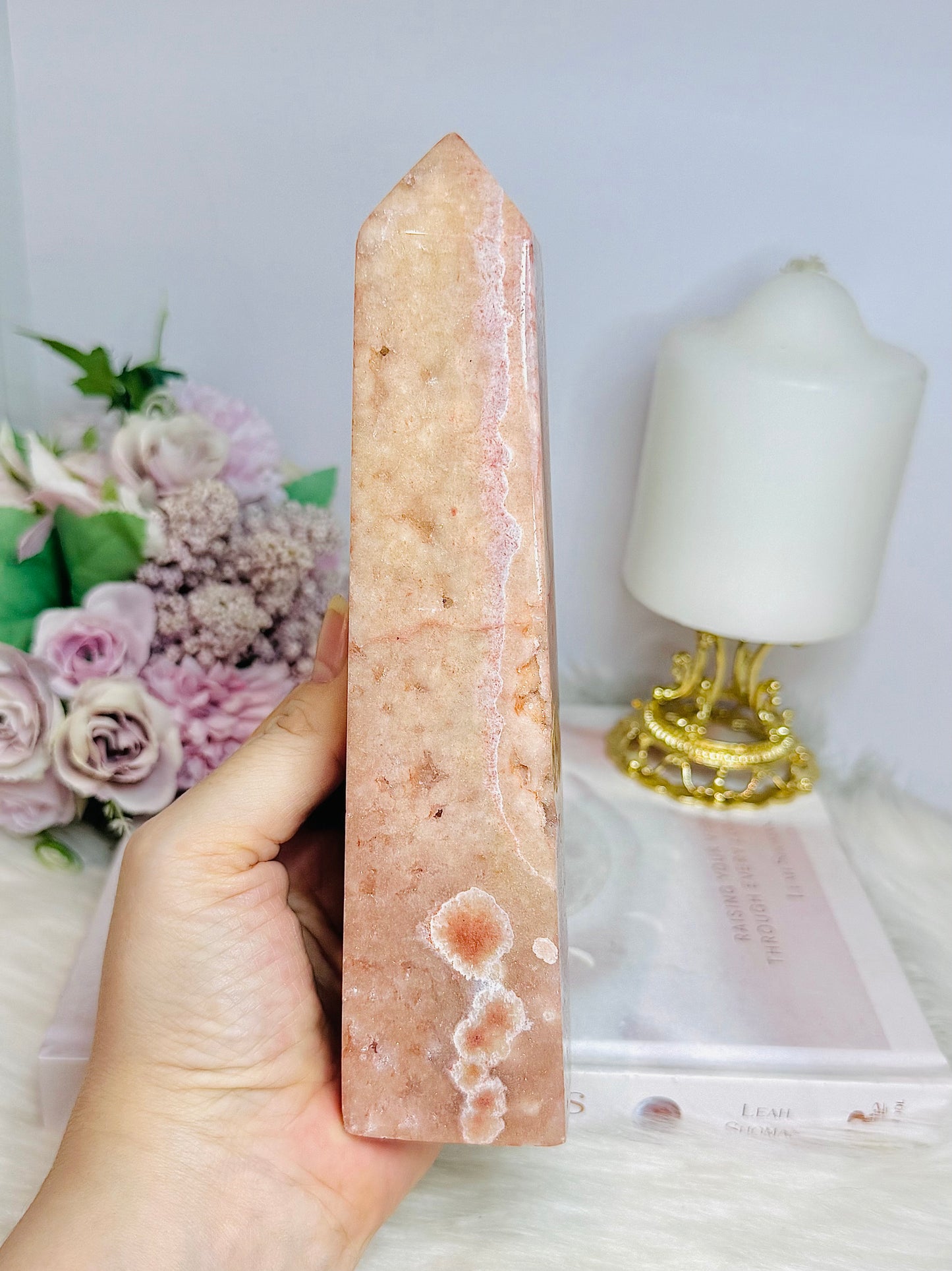 Pink Amethyst Druzy Chunky Large Tower 18.5cm