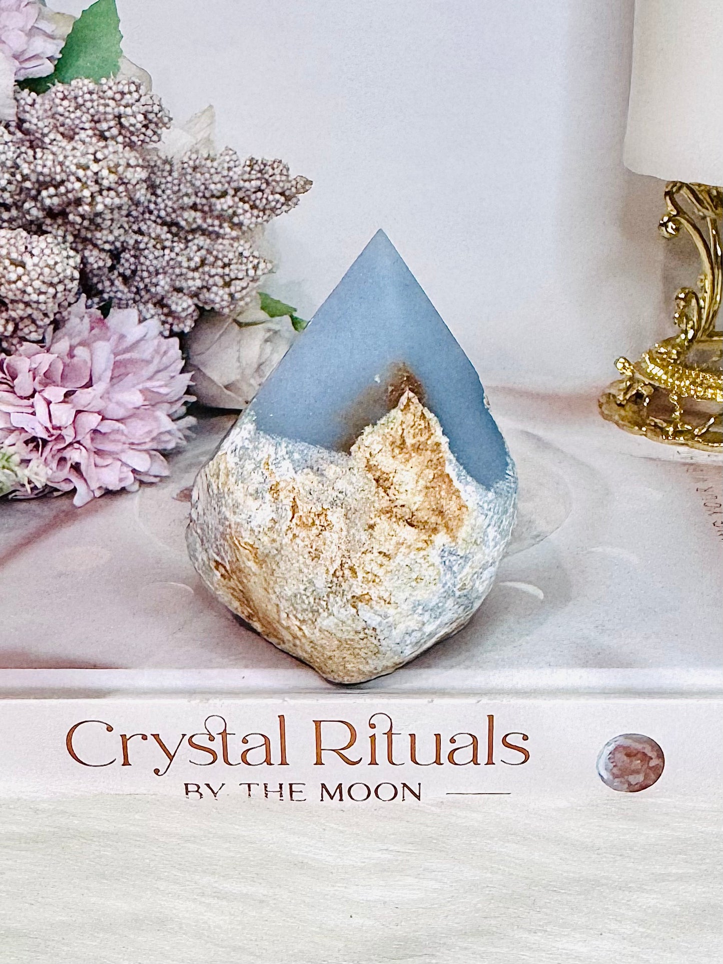 Blue Angelite Polished & Rough Tower 7.5cm