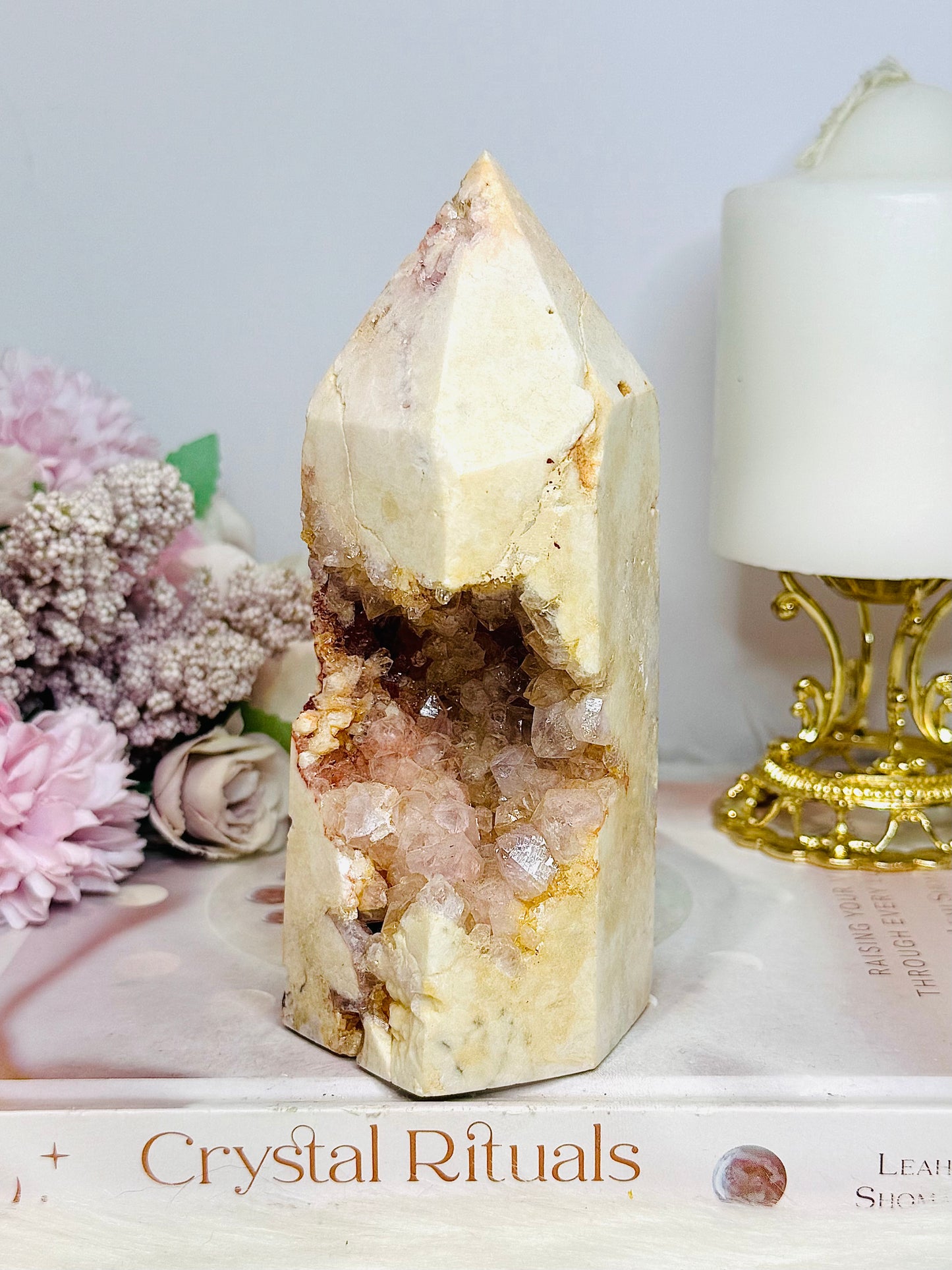 Large Druzy Pink Amethyst Tower 639g