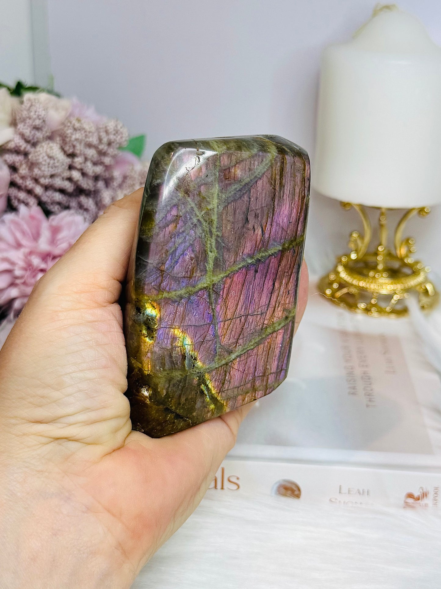 Pink & Purple Flash Labradorite Freeform 9cm 385g