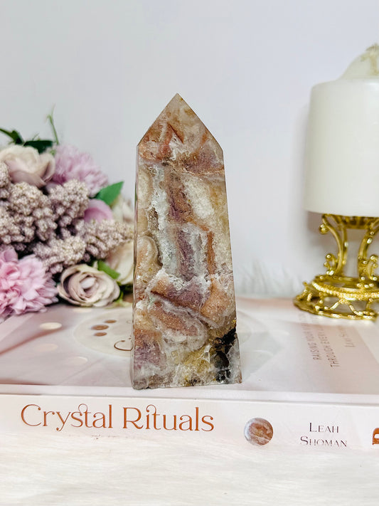 Pink Tourmaline Druzy Tower 12cm