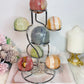 Colourful Large Silver Holder with Seven 7 Dyed Onyx Spheres