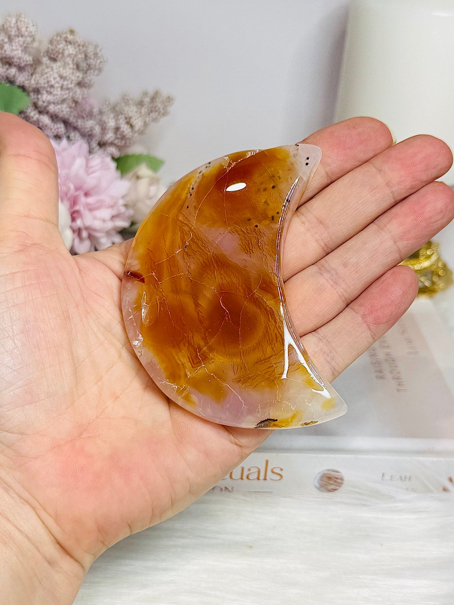 Carnelian Carved Moon 9cm