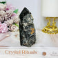 Black Sphalerite Druzy Tower 10cm