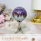 Crazy Lace Amethyst Sphere on Stand 138g