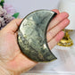 Large Pyrite Carved Moon on Stand 10cm