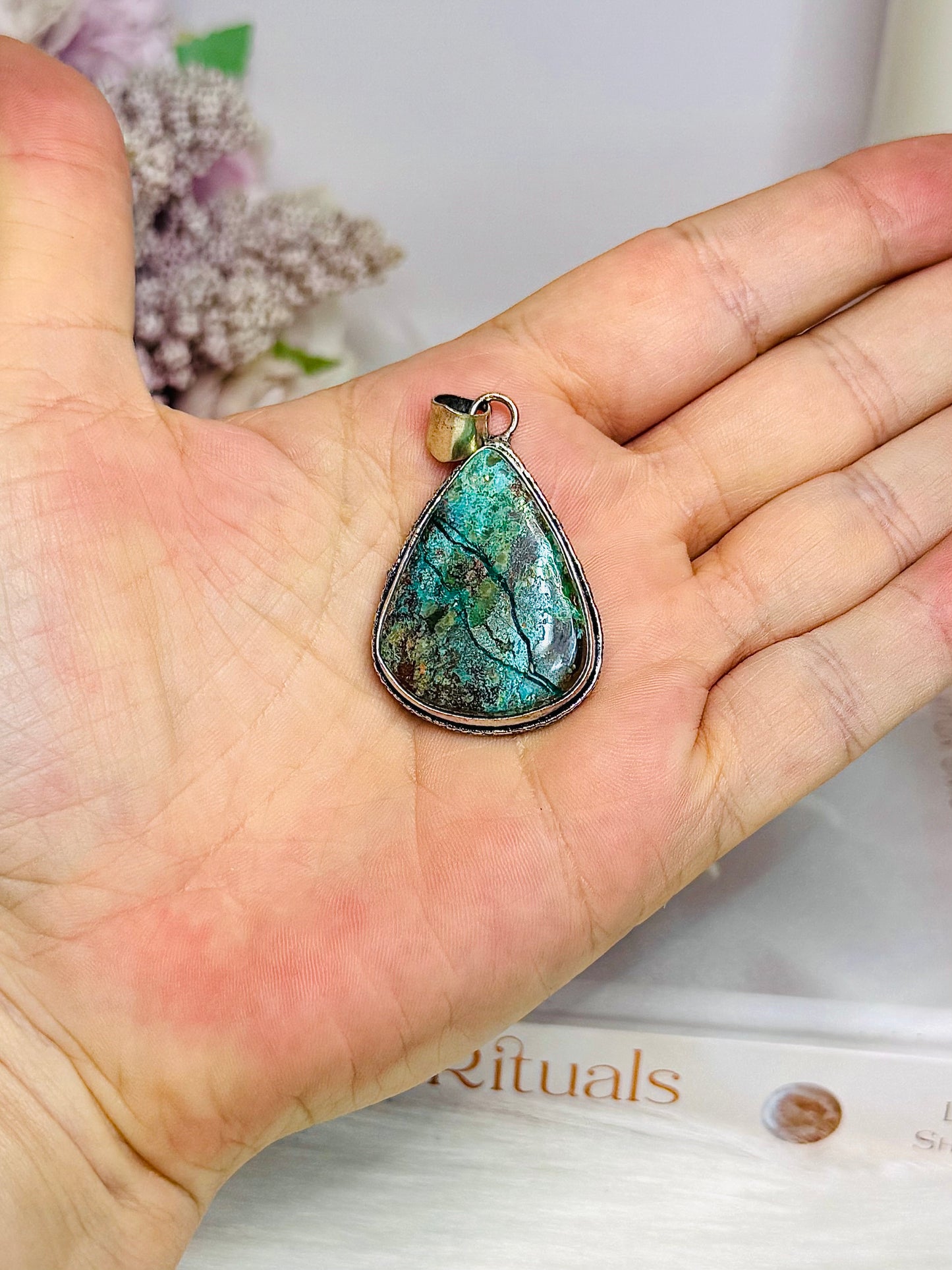 Chrysocolla Sterling Silver Pendant