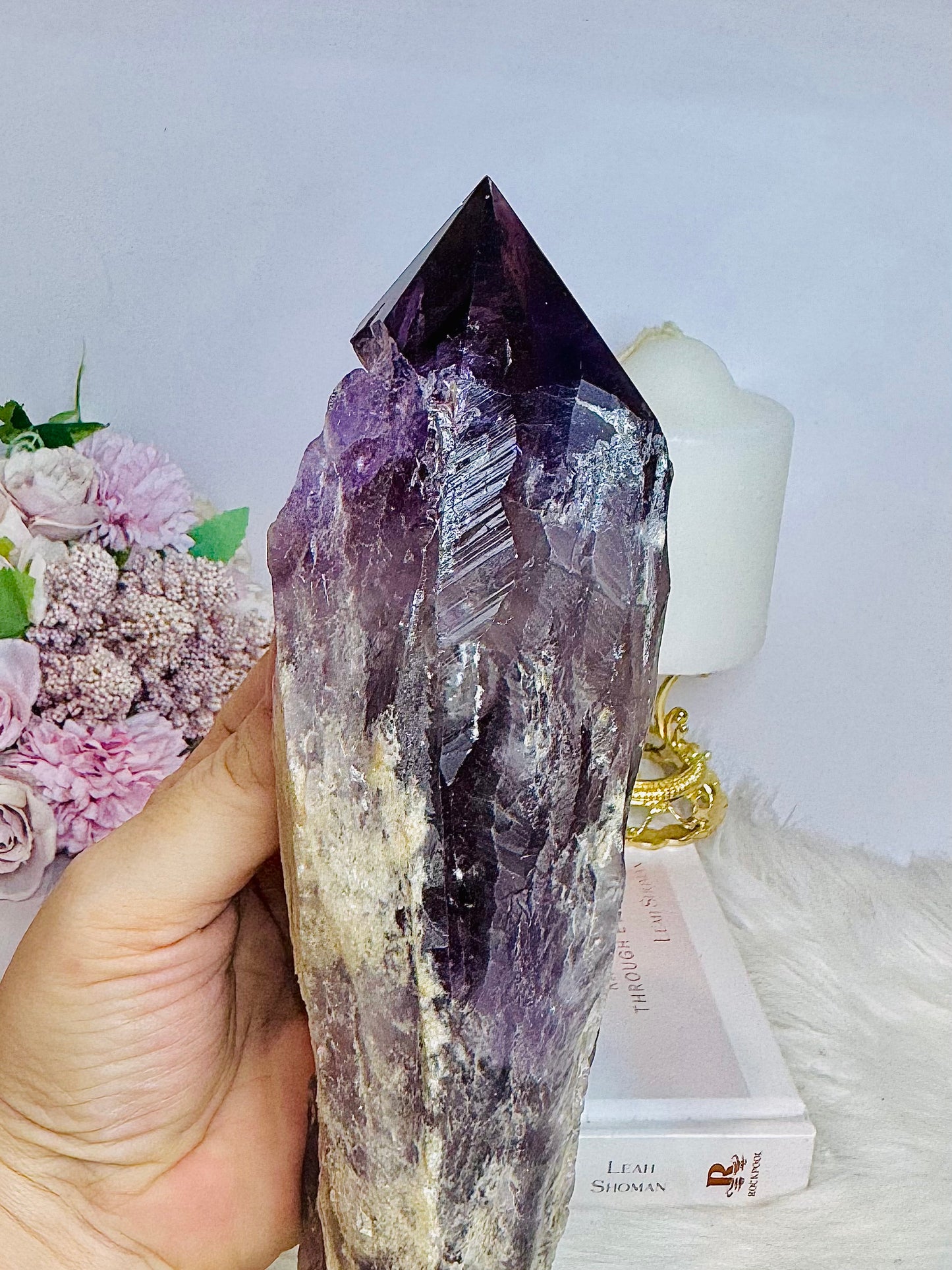 Large Natural Amethyst Dog Tooth 27cm