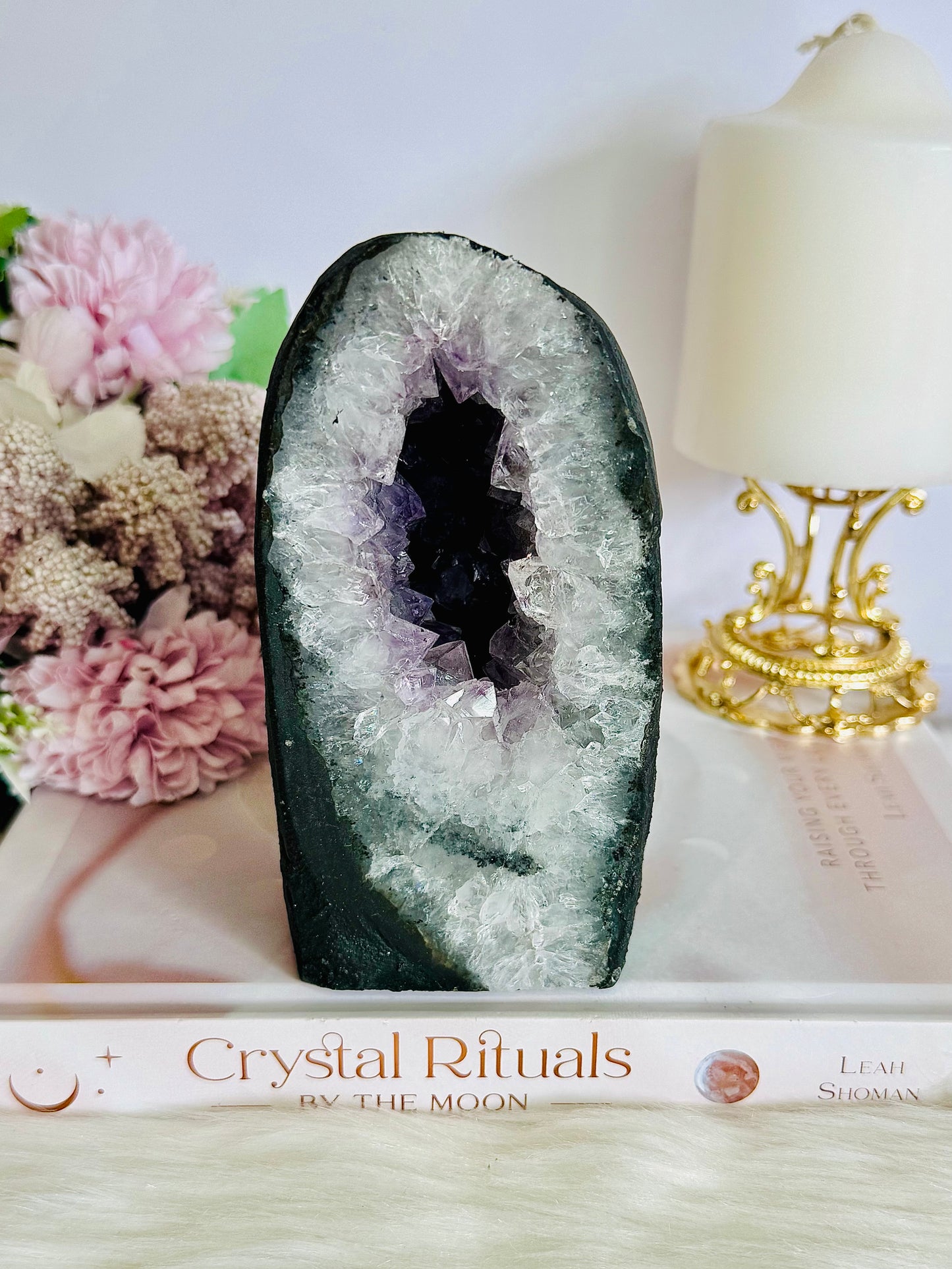 Divine Large Amethyst Cathedral | Geode From Brazil 806grams 13cm