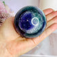 Incredibly Stunning Large 598gram Rainbow Fluorite Sphere On Stand with Amazing Rainbows