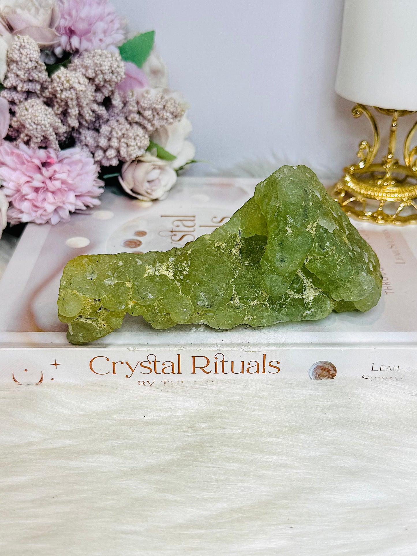 Large Natural Prehnite Freeform Specimen 14cm 379g