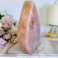 Absolutely Perfect Large Chunky 15cm Pink Amethyst Druzy Carved Flame | Freeform