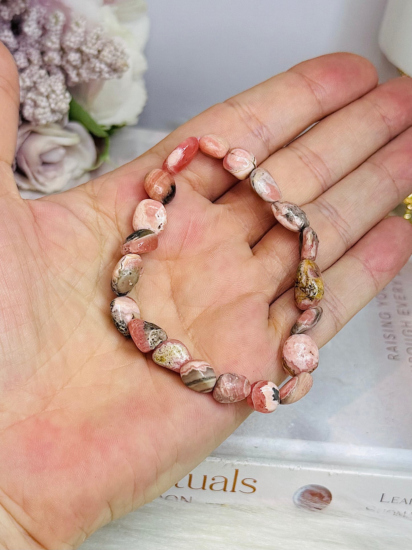 Natural Rhodochrosite Bracelet in Gift Bag