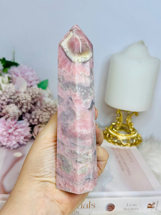 Natural Pink Opal Tower 15.5cm
