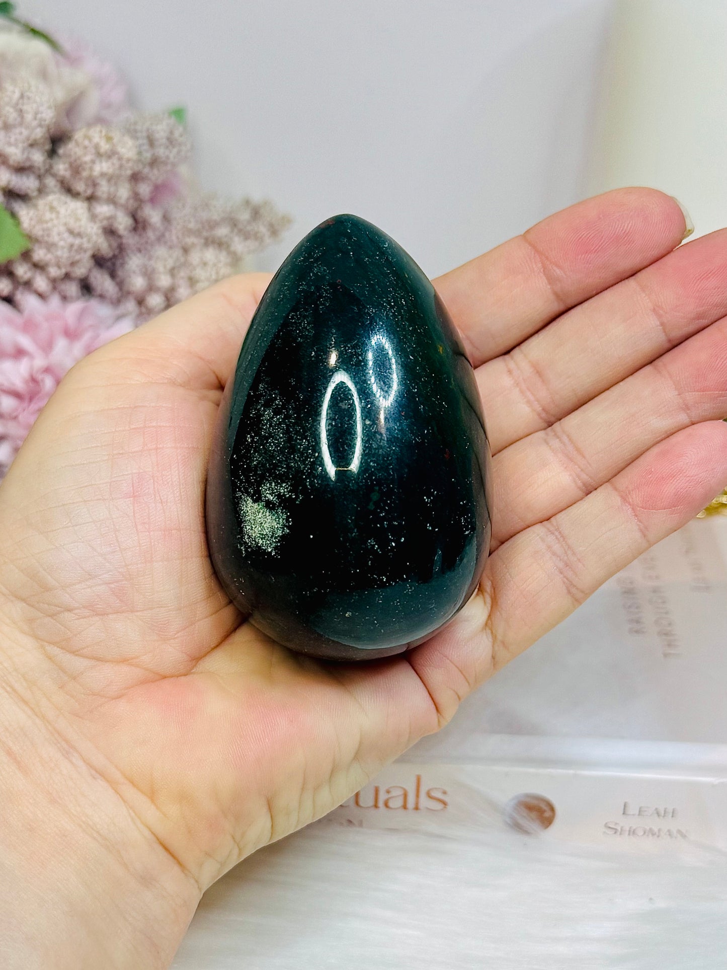 Large Bloodstone Egg on Stand 7.5cm