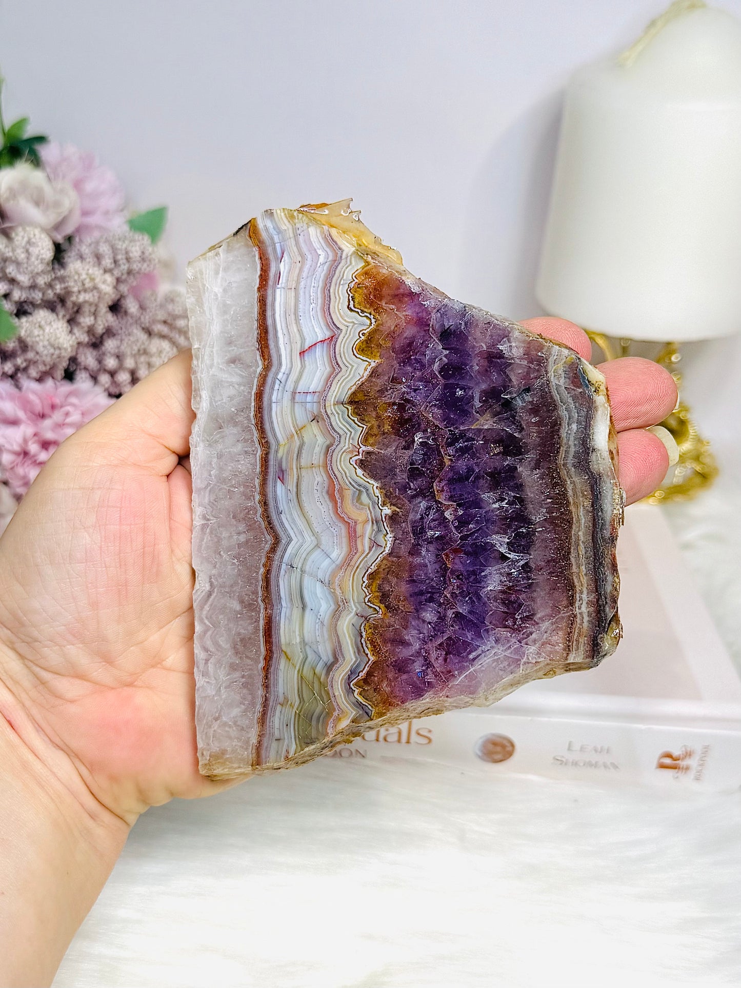 Natural Crazy Lace Amethyst Slab 12.5cm