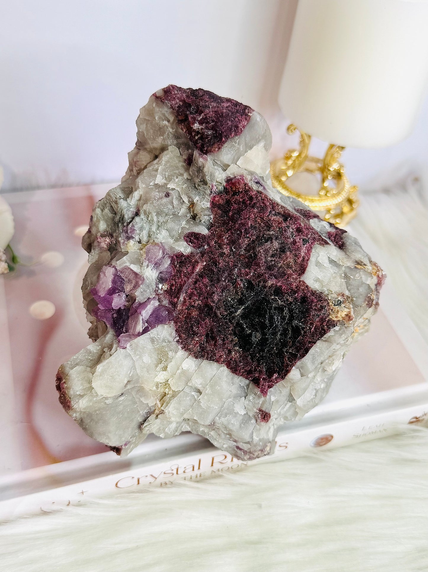Phenomenal Huge 1.84KG Natural Pink Tourmaline & Lepidolite In Matrix Magical Specimen