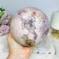 A Collectors Piece ~ Huge Druzy Pink Amethyst High Grade Sphere On Stand 2.7KG 12cm