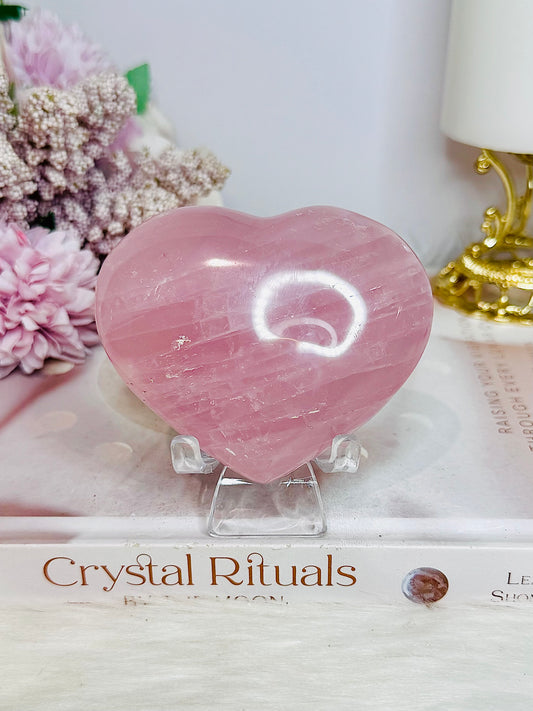 Rose Quartz Chunky Heart On Stand 235g