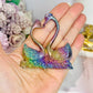 Aura Bismuth Swans 7cm On Stand