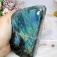 Large Labradorite Freeform Full of Flash 15cm 1.08KG ~ Discounted as chip on edge