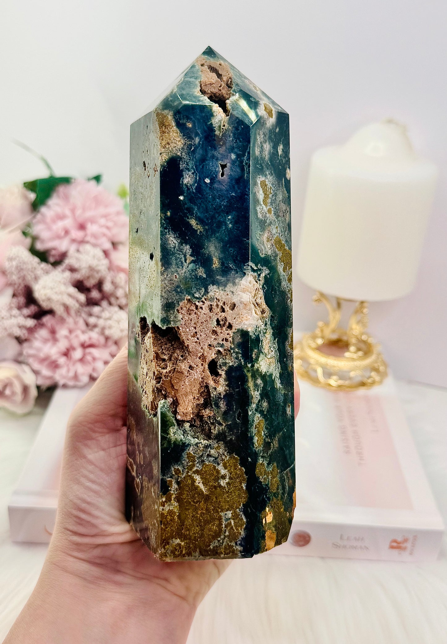 Chunky Large 17.5cm 927gram Ocean Jasper Tower