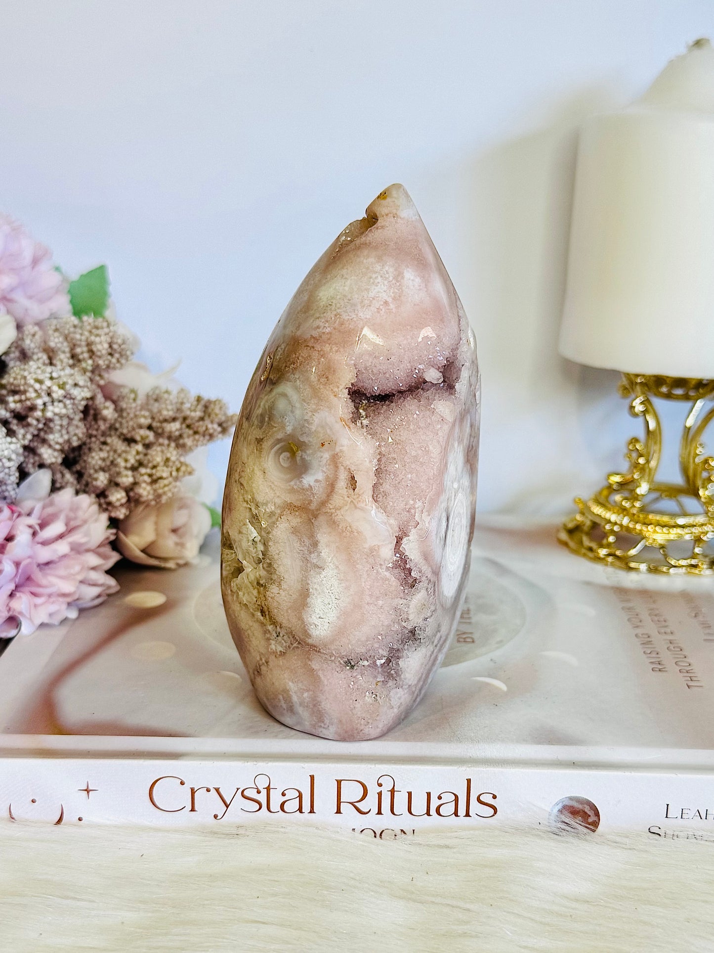 Stunning Unique Natural Polished Pink Amethyst Druzy Freeform 12.5cm 652grams