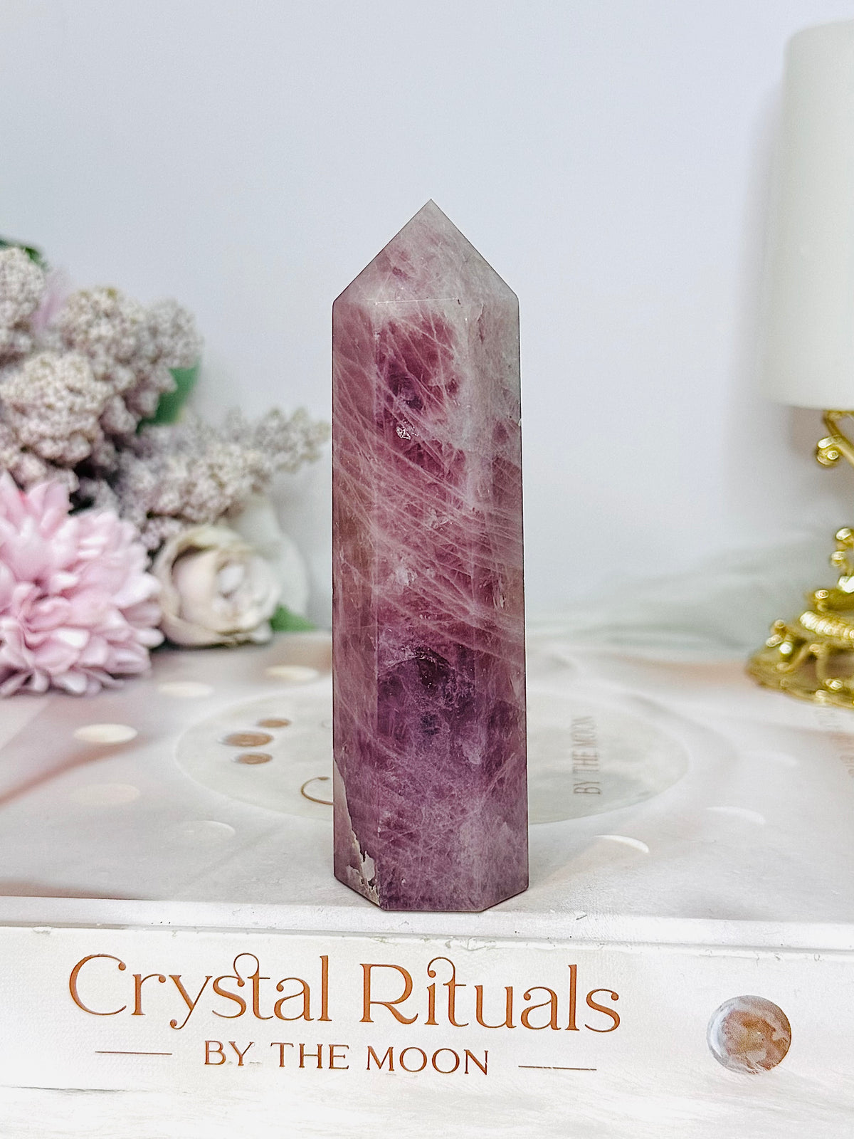 Lavender Rose Quartz Tower 10cm