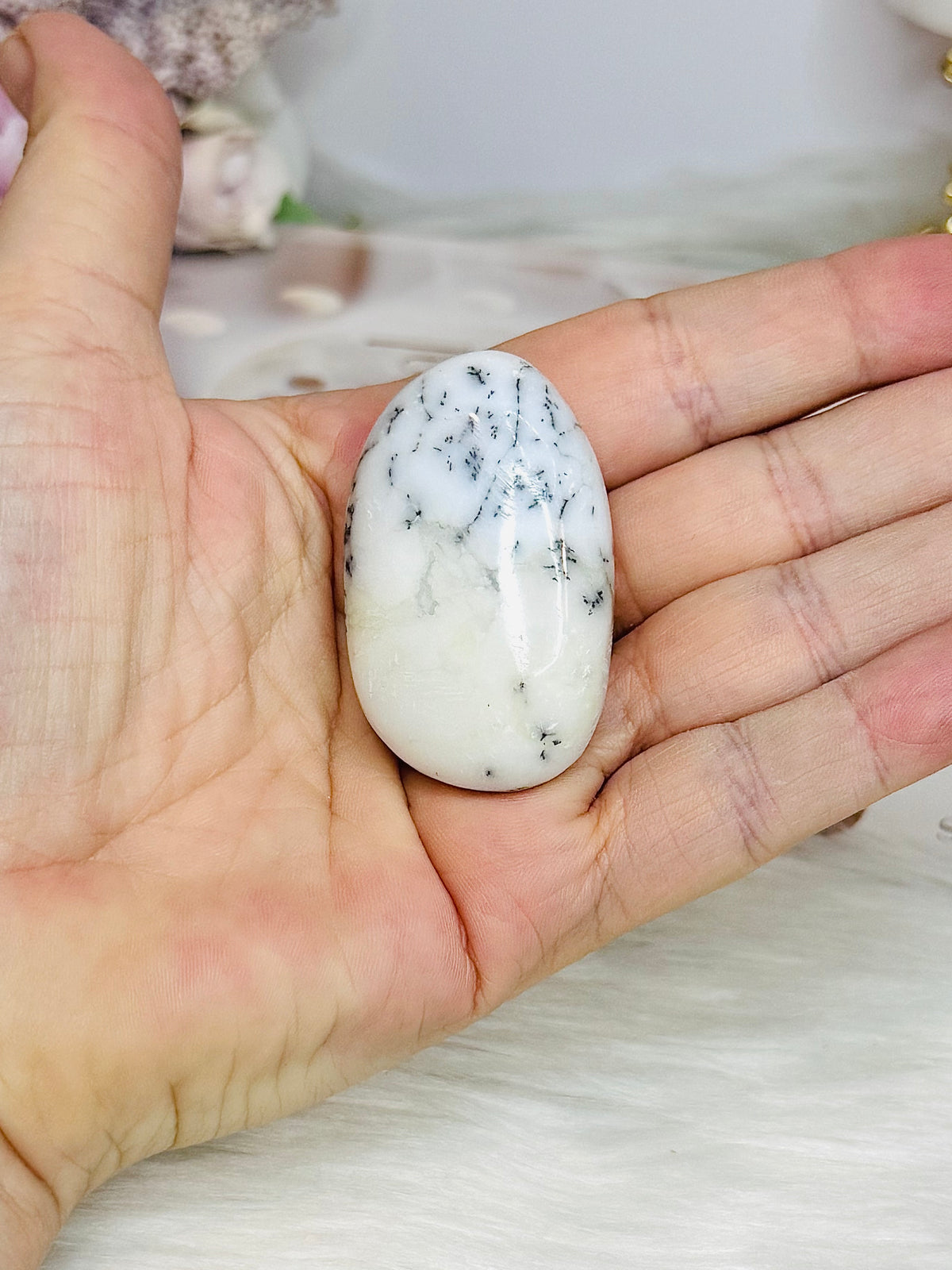 Dendritic Opal Palm Stone