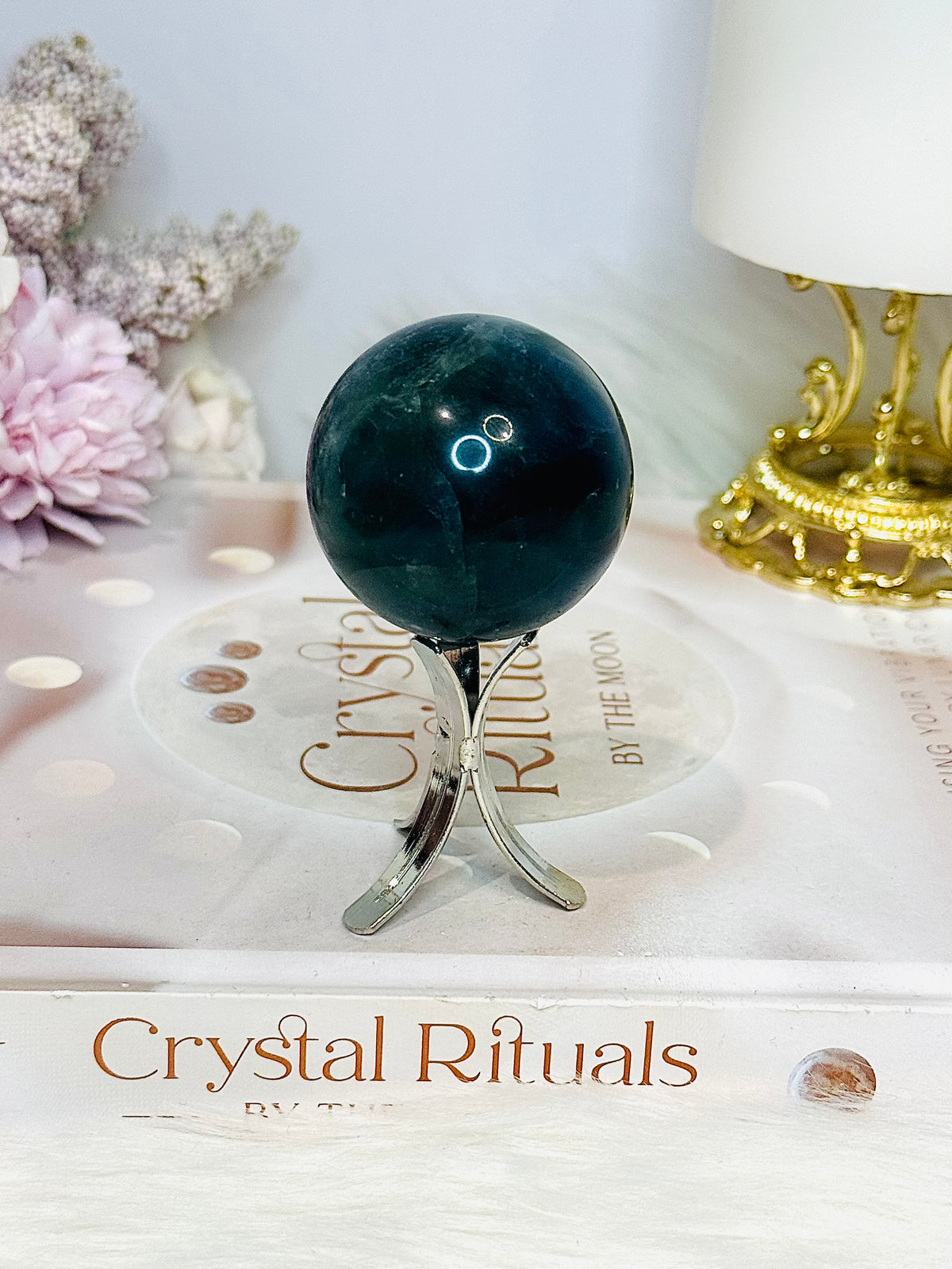 Blue Fluorite Sphere on Stand 131g