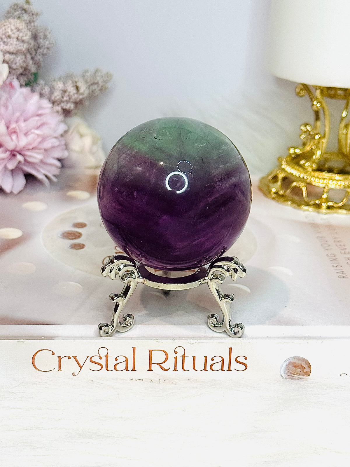 High Grade Fluorite Sphere On Stand 272g
