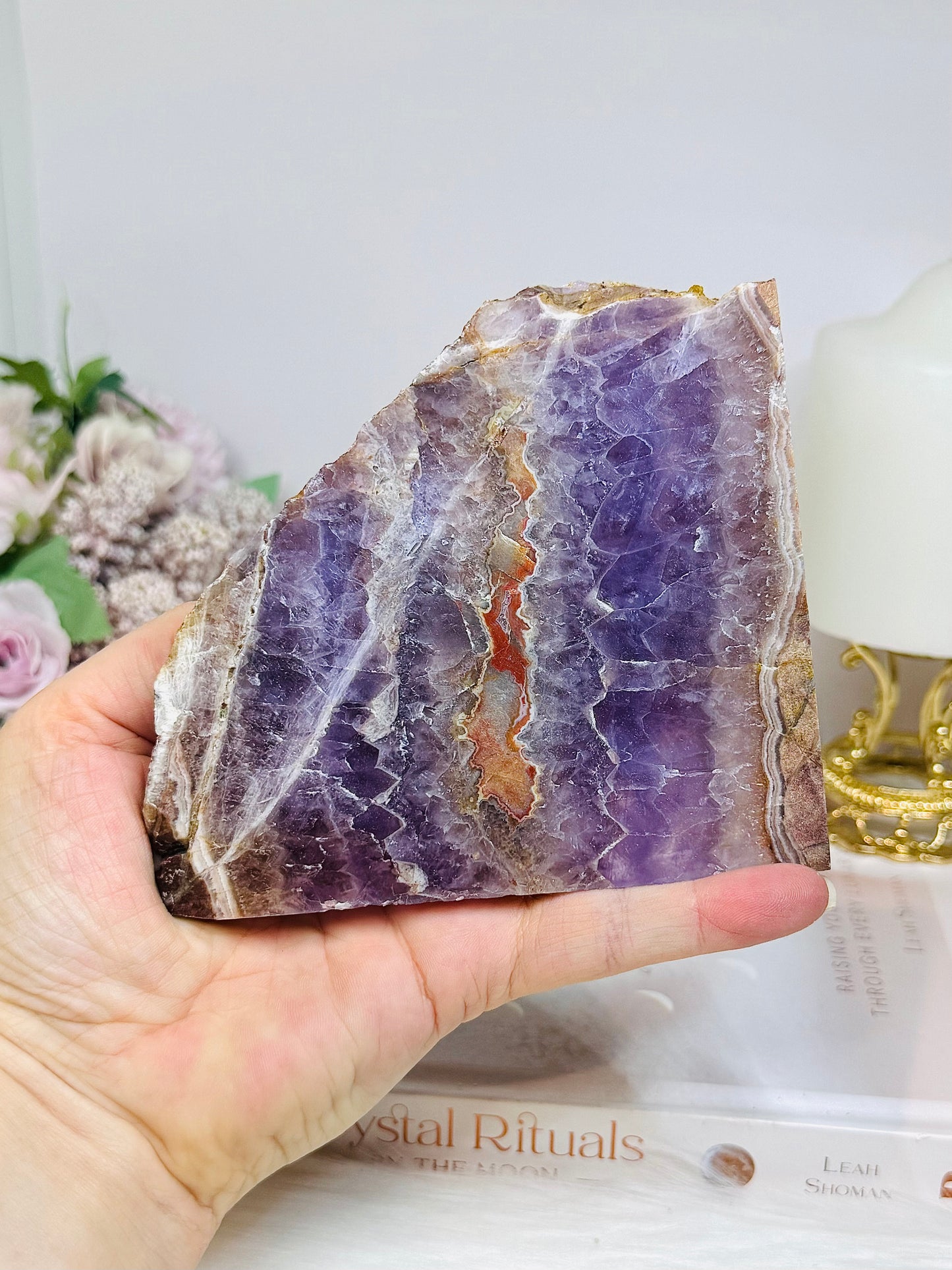 Natural Crazy Lace Amethyst Slab 12cm