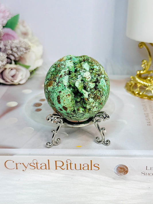 Rare Natural Variscite Sphere On Stand 151g