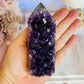 Wow!!! Classy & Fabulous High Grade Deep Purple Druzy Amethyst Cluster Tower 12cm From Brazil