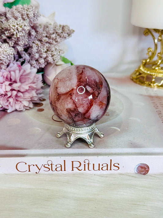 Fire Quartz Sphere On Stand 142grams