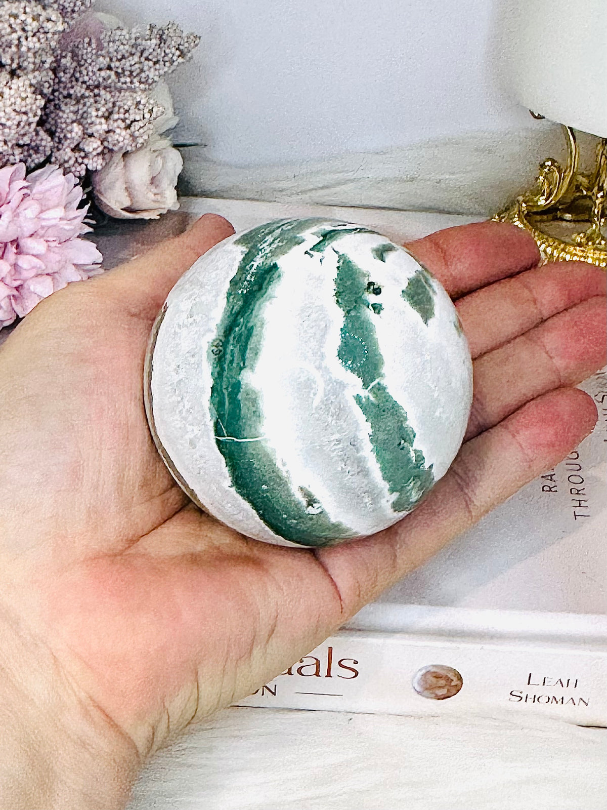 Unicorn Jasper Sphere on Stand 337g