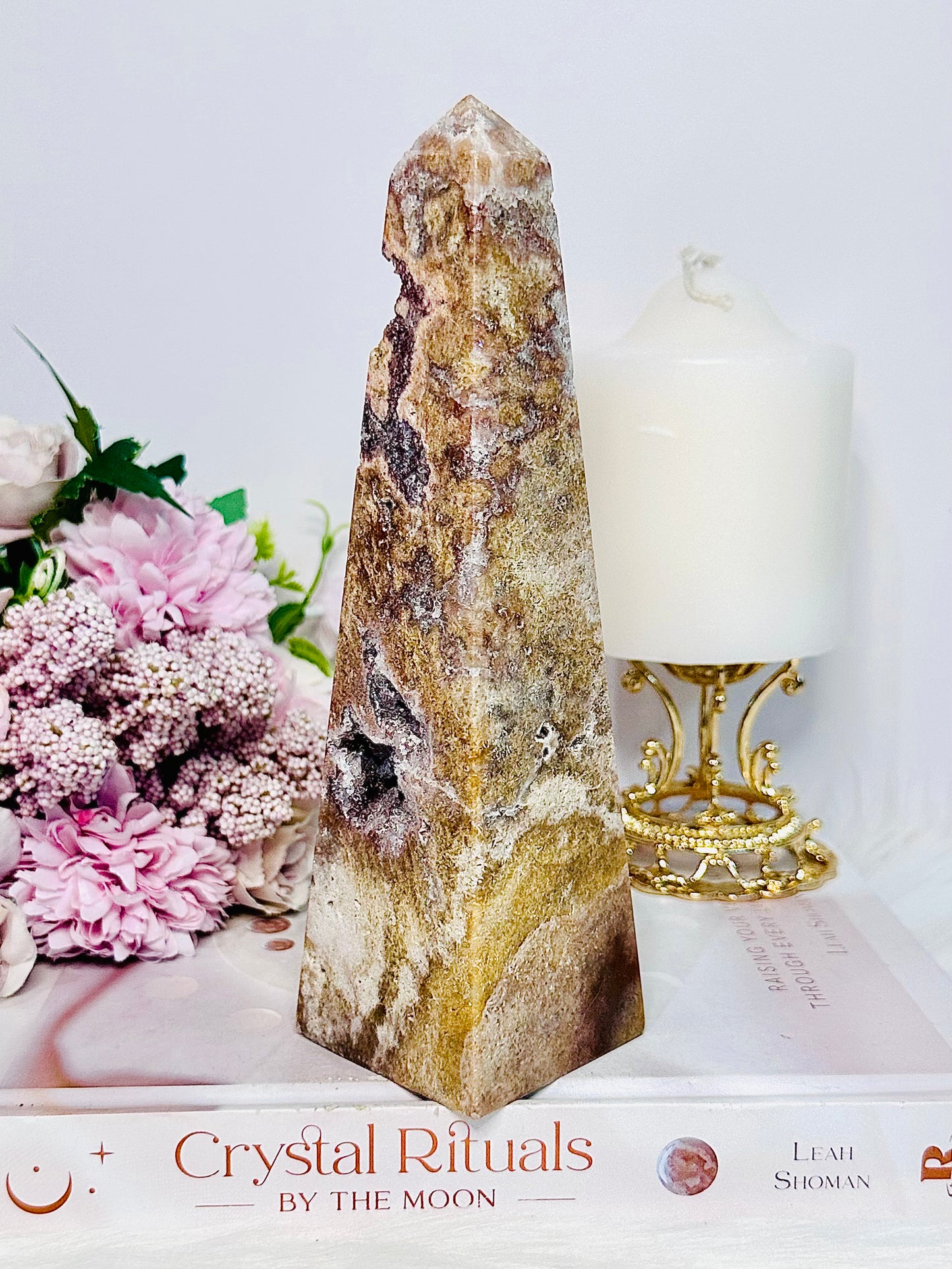 Classy & Absolutely Fabulous Large Chunky 18.5cm 559gram Pink Amethyst Druzy Tower | Obelisk From
Brazil