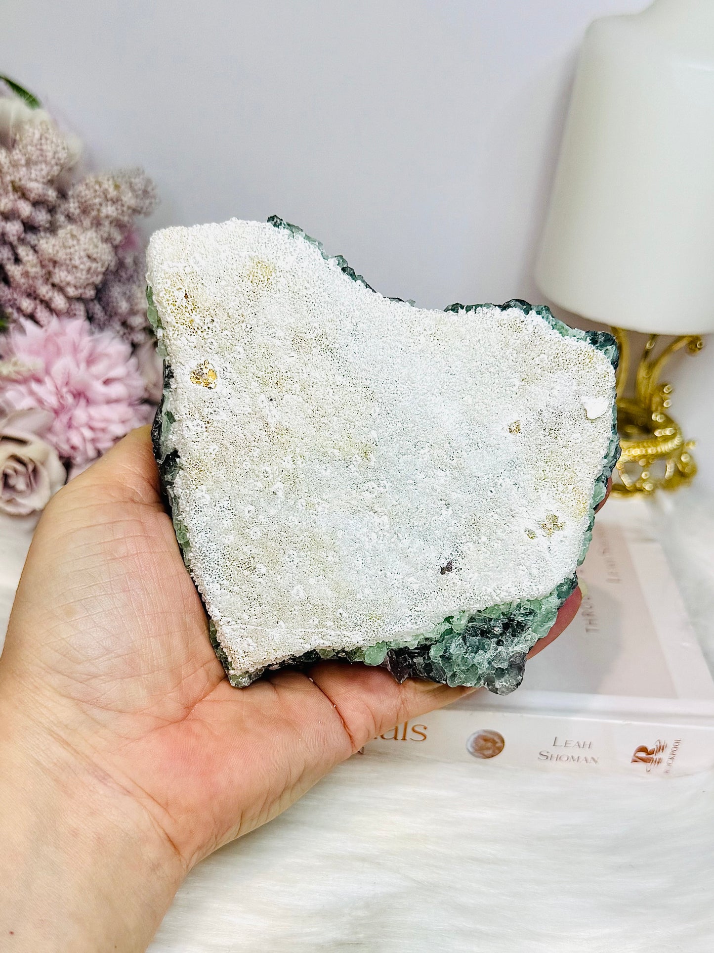 Fluorite Chunky Specimen with Matrix on Stand 711g